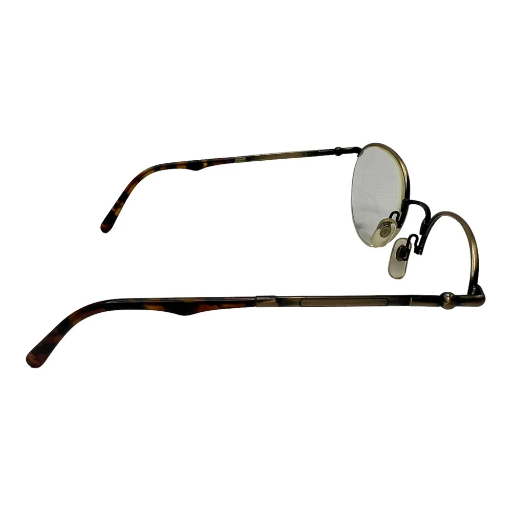 Mila Schon Women's Eyeglasses MOD 3068 Gold and Brown‎ Half Rim Vintage H3567